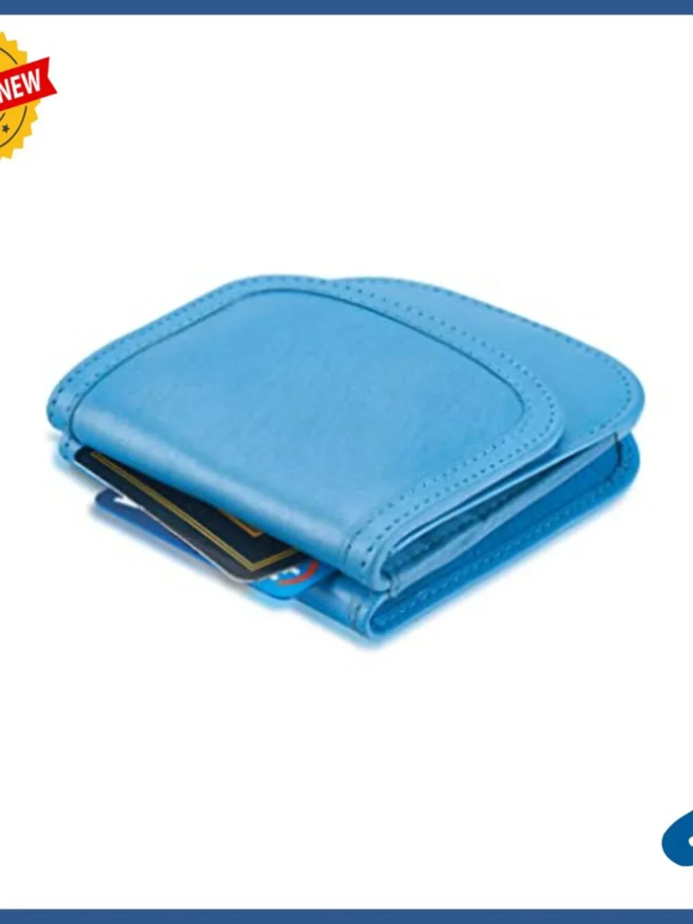 Compact Leather Bi-Fold Wallet for Cards Coins Bills ID Front Pocket